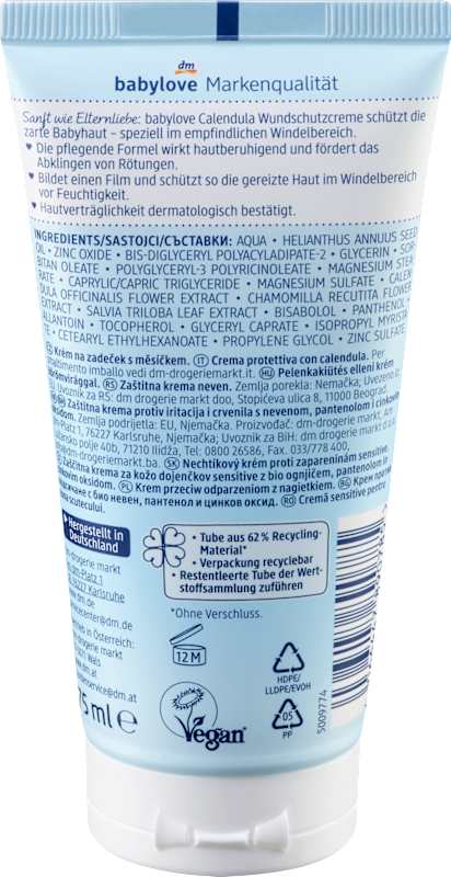 babylove Crème protectrice sensitive Calendula 75 ml