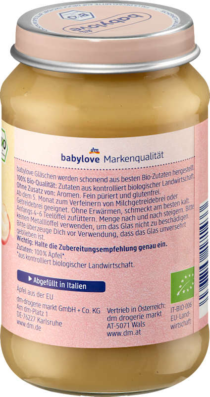 babylove fruits pomme pure dès 5 mois, 190 g