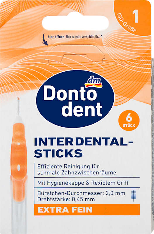 Dontodent Brossettes interdentaires orange 0,45 mm ISO 1 6 pièces