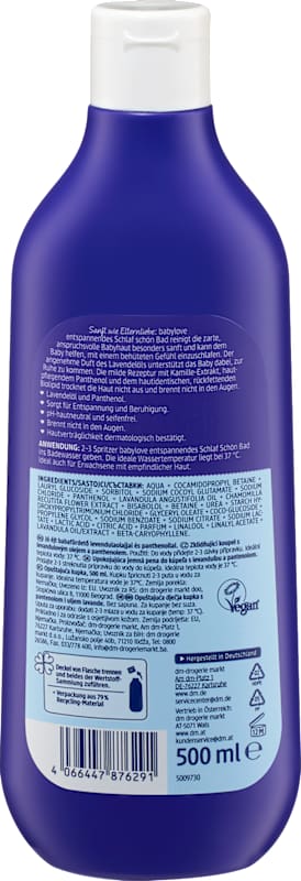 babylove Bain bébé Schlaf schön sensitive 500 ml