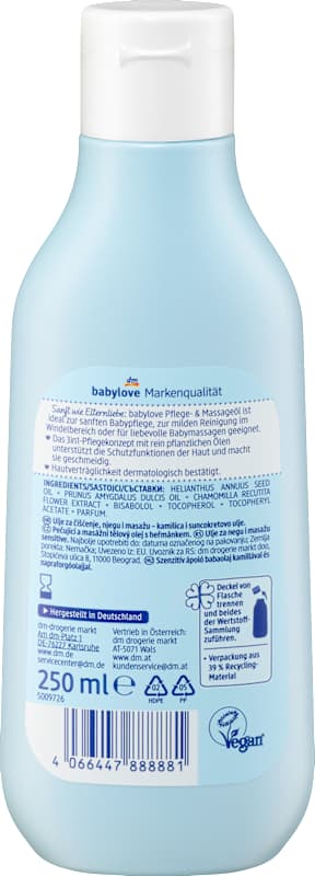 babylove Huile de soin et massage bébé sensitive, 250 ml