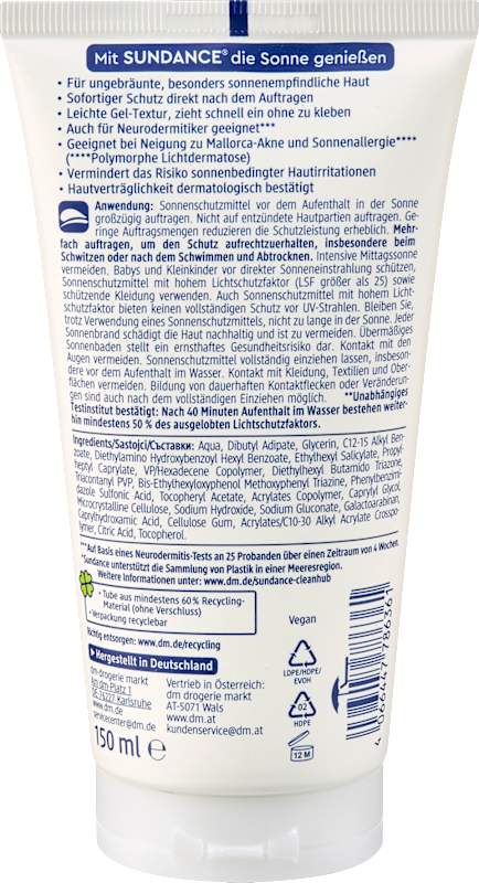 SUNDANCE gel solaire MED ultra sensible LSF 30, 150 ml