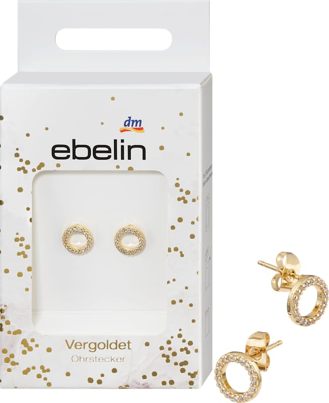 ebelin Boucles d'oreilles dorées fantaisie 2 pièces