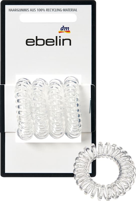 ebelin Élastiques spirale midi transparent 4 pièces