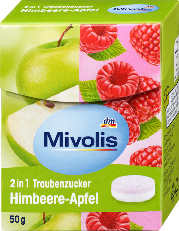 Mivolis Dextrose 2en1 framboise-pomme 50 g
