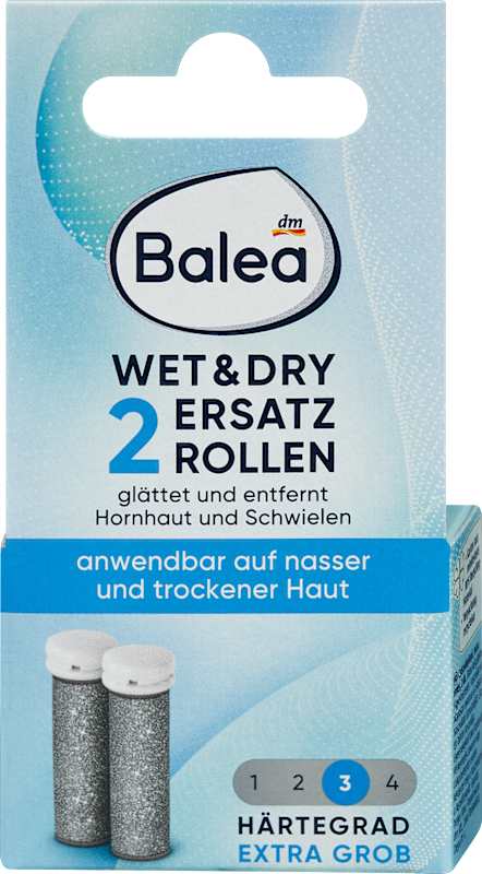 Balea Rouleaux de rechange anti-callosités (niveau 3) extra gros, 2 pièces