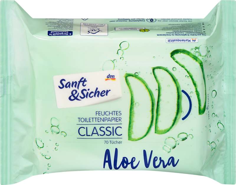 Sanft&Sicher Papier toilette humide Aloe Vera Classic 70 pc