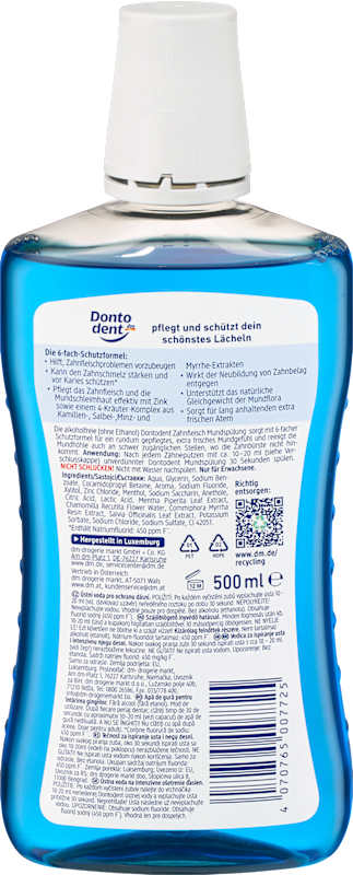 Dontodent bain de bouche soin gencives protection 6 en 1 500 ml