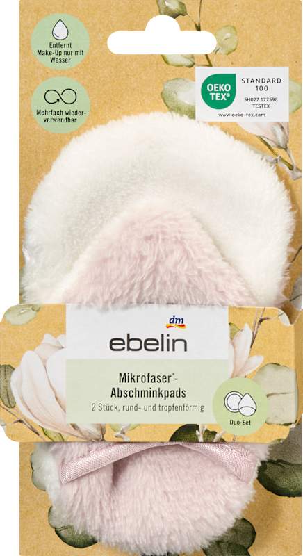 ebelin Tampons démaquillants en microfibre, 2 pcs