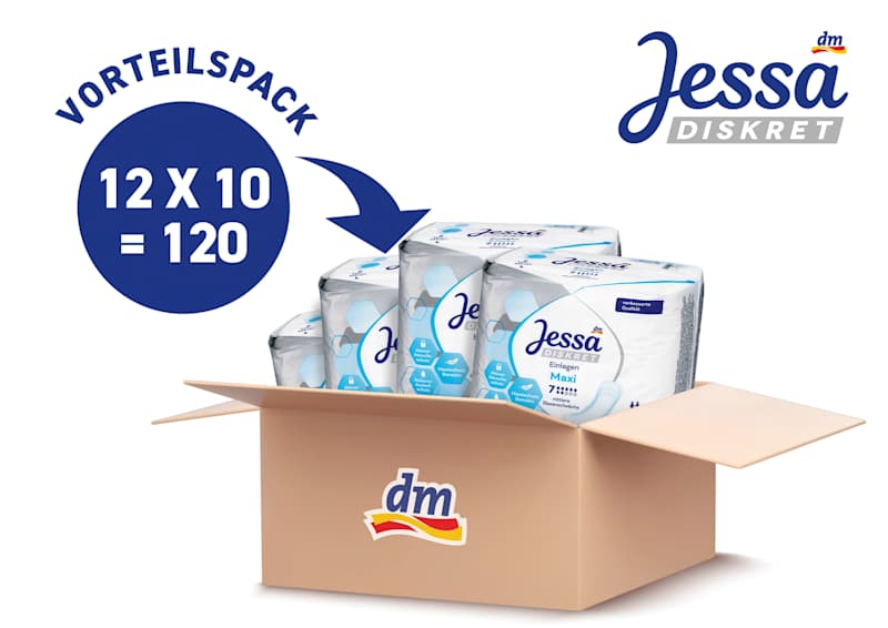 Jessa DISKRET Protections incontinence Maxi pack avantage (12x10 pièces), 120 pièces