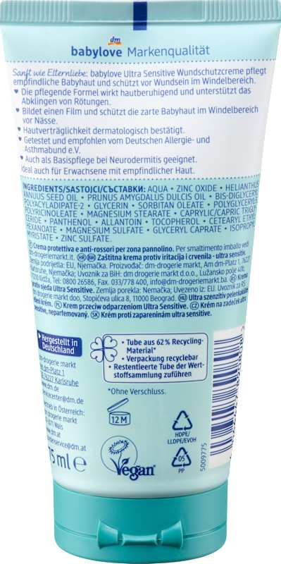 babylove Crème protectrice ultra sensitive, 75 ml