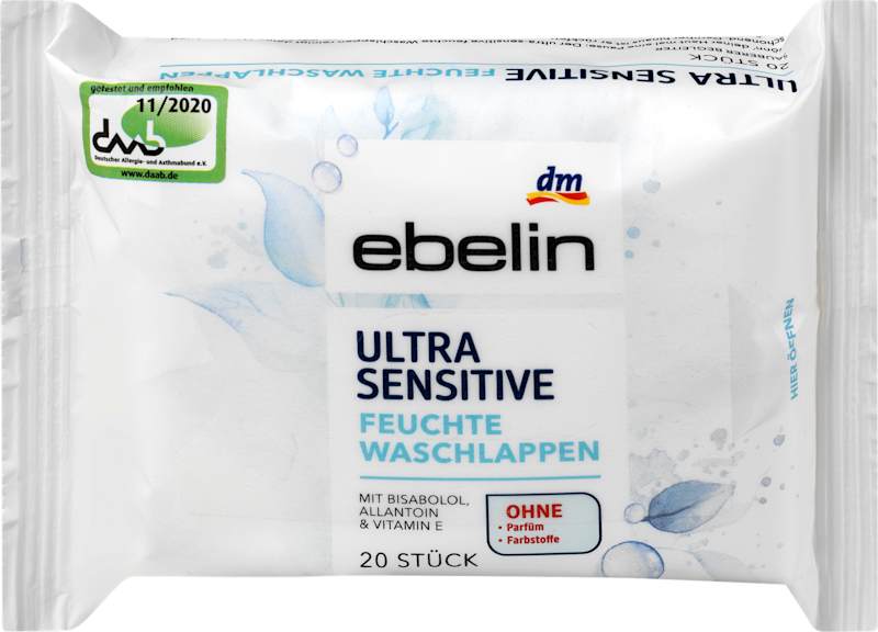 ebelin Gants de toilette Ultra sensitive 20 pièces