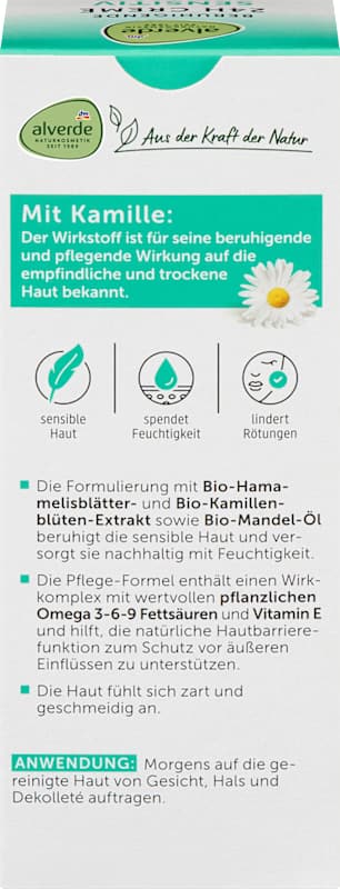 alverde NATURKOSMETIK Crème visage Sensitiv 24h, 50 ml