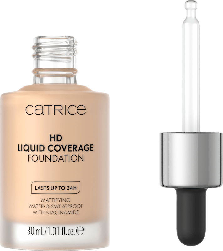 Catrice Fond de teint Liquid HD Coverage 30 Sand Beige, 30 ml — produit allemand authentique au Maroc