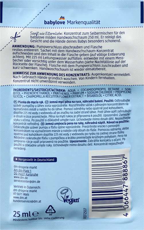 babylove Mousse lavante mains concentré recharge 25 ml