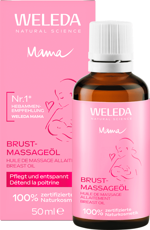 Weleda Huile de soin Mama Brustmassage, 50 ml — produit allemand authentique au Maroc