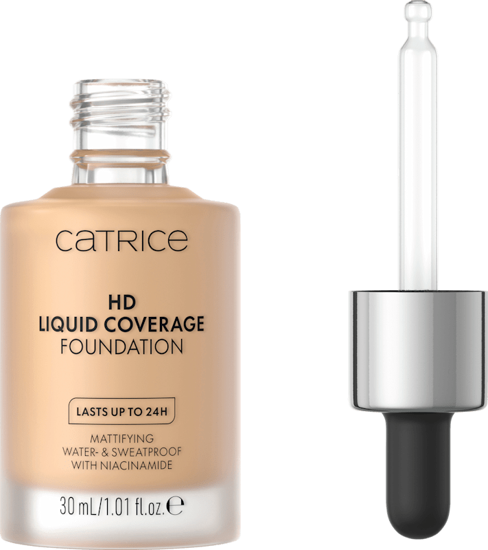 Catrice Fond de teint Liquid HD Coverage Waterproof 032 Nude Beige, 30 ml — produit allemand authentique au Maroc
