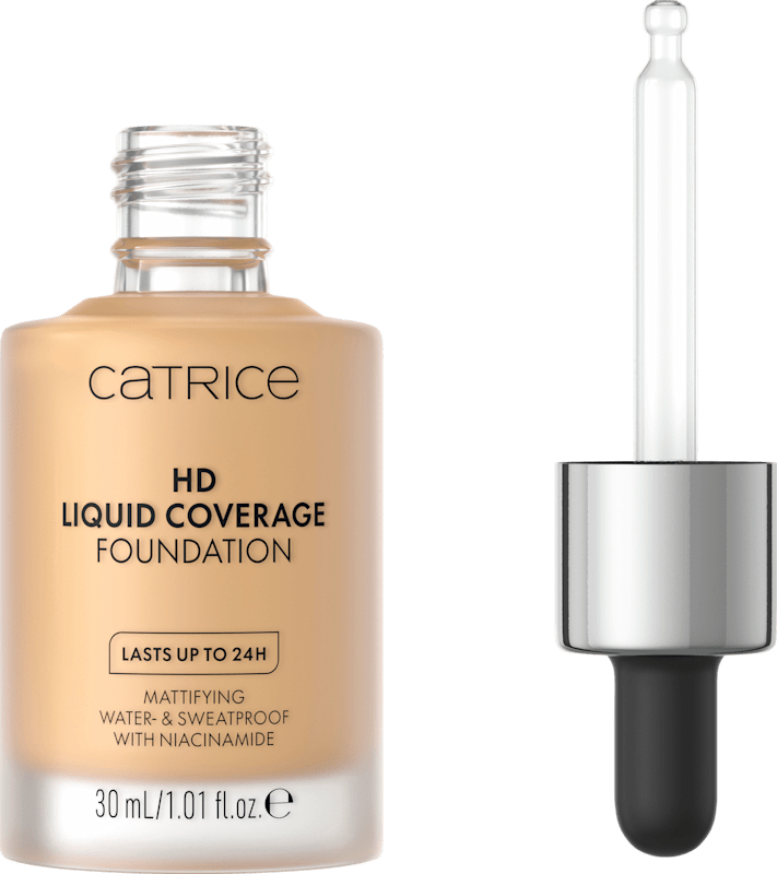 Catrice Fond de teint Liquid HD Coverage Waterproof 035 Natural Beige, 30 ml — produit allemand authentique au Maroc