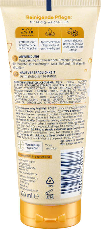Balea gommage pieds Feel Well Litsea Cubeba 100 ml