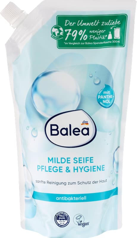 Balea Savon liquide doux soin & hygiène antibactérien recharge, 500 ml