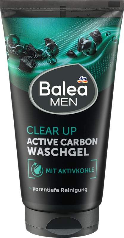 Balea MEN gel nettoyant Clear Up charbon actif, 150 ml