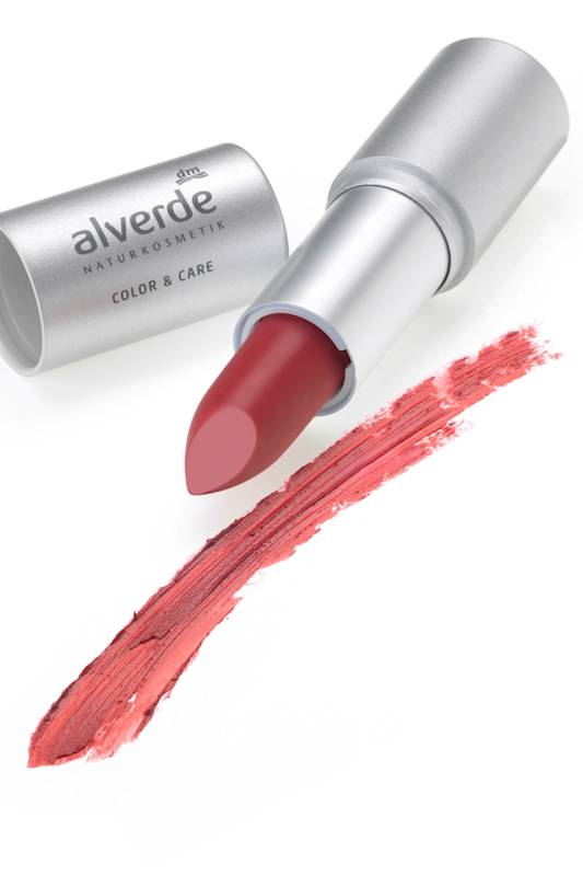 alverde NATURKOSMETIK Rouge à Lèvres Color & Care 08 Cherry, 4,6 g