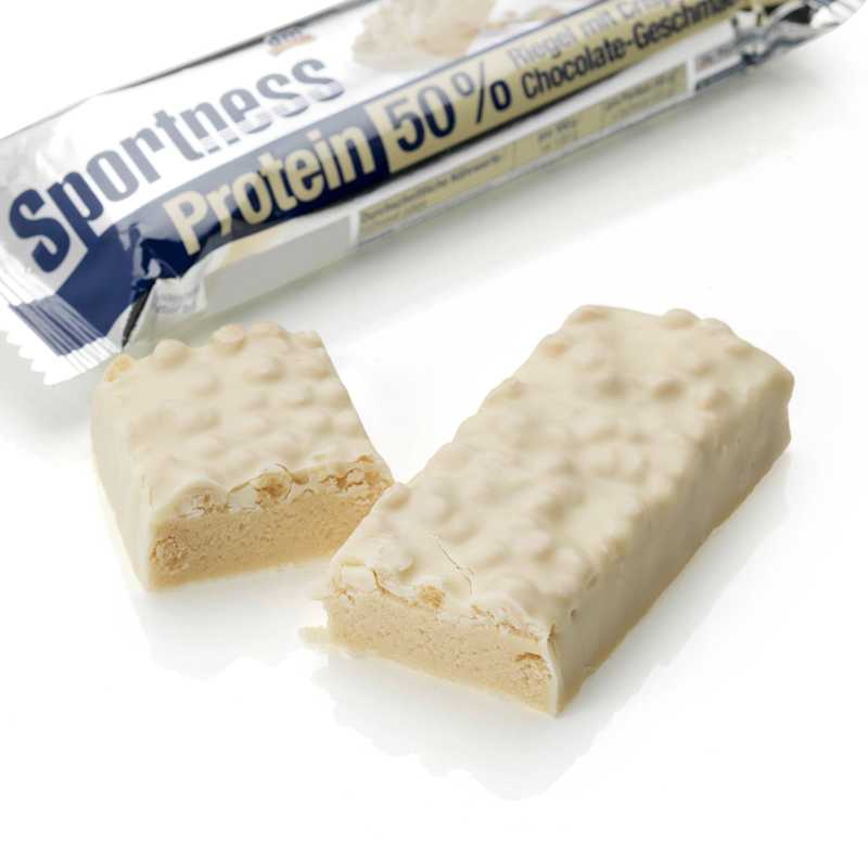 Sportness barre protéinée 50% chocolat blanc croustillant, 45 g
