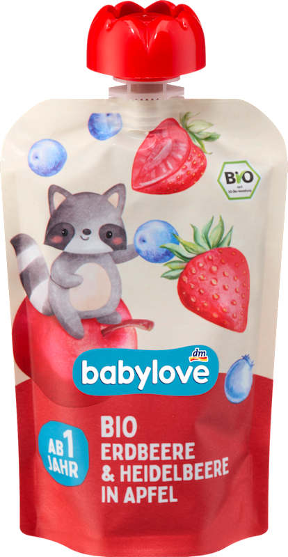 babylove gourde fraise & myrtille dans pomme dès 1 an 100 g