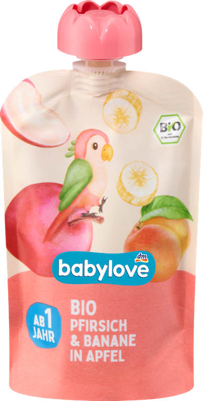 babylove Gourde pêche & banane en pomme dès 1 an 100 g