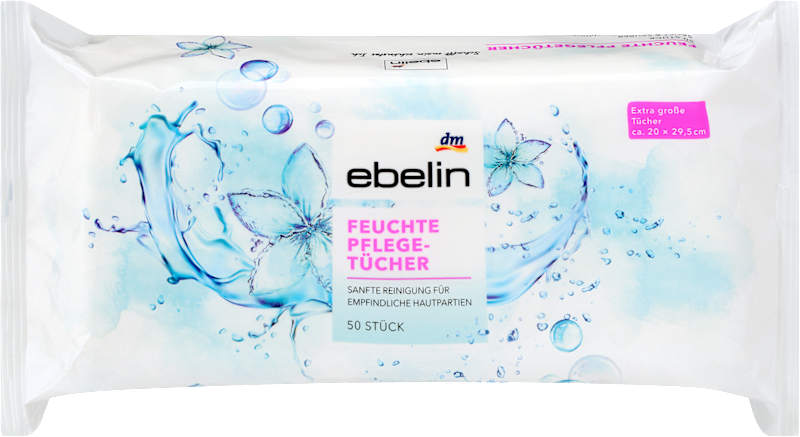 ebelin Lingettes de soin humides, 50 pièces