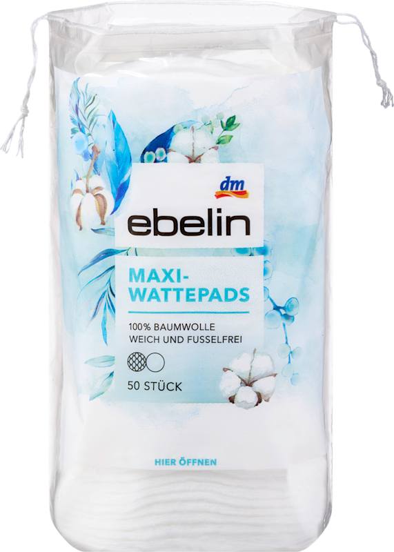 ebelin disques de coton maxi, 50 pièces