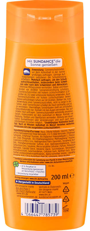 SUNDANCE Lait solaire SPF 50+ 200 ml