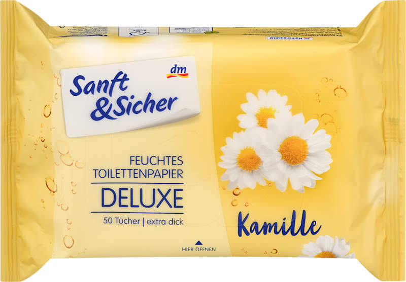 Sanft&Sicher papier toilette humide Deluxe camomille 50 pièces
