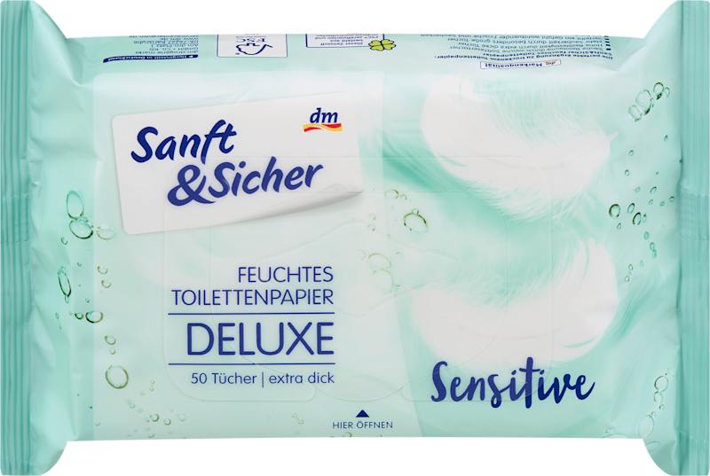 Sanft&Sicher papier toilette humide Deluxe Sensitive 50 pièces