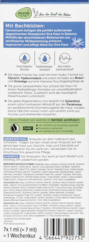alverde NATURKOSMETIK Cure ampoules 7 jours fleurs de Bach bio 7 ml