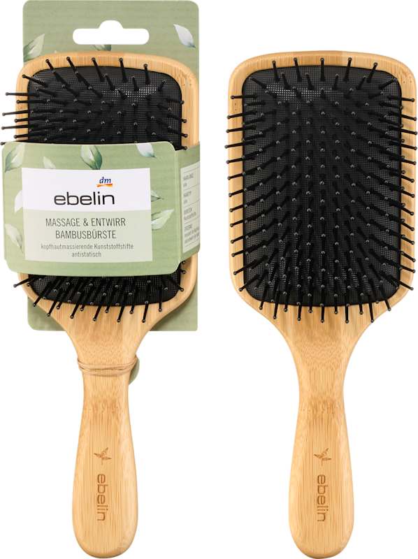 ebelin Brosse à cheveux bambou massage & démêlage 1 pièce