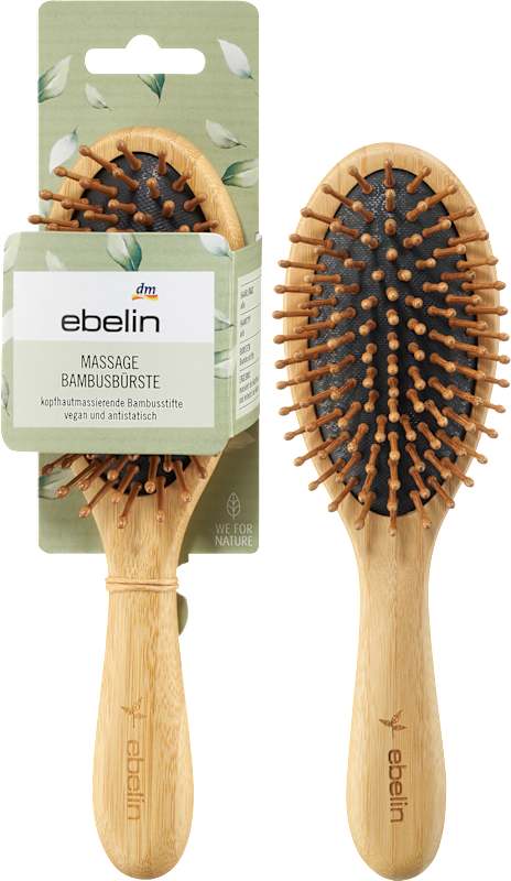 ebelin brosse de massage du cuir chevelu bambou 1 pièce