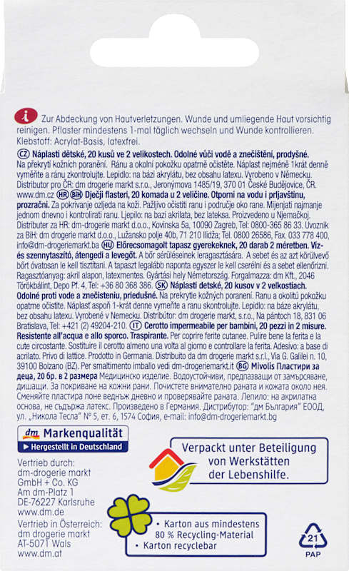 Mivolis Pansements pour enfants 20 pièces