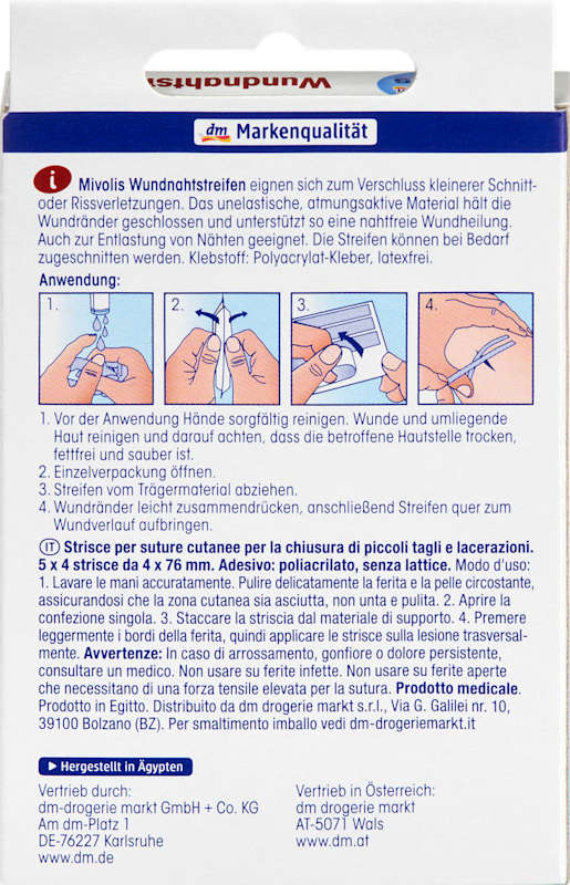 Mivolis bandelettes de suture 20 pièces
