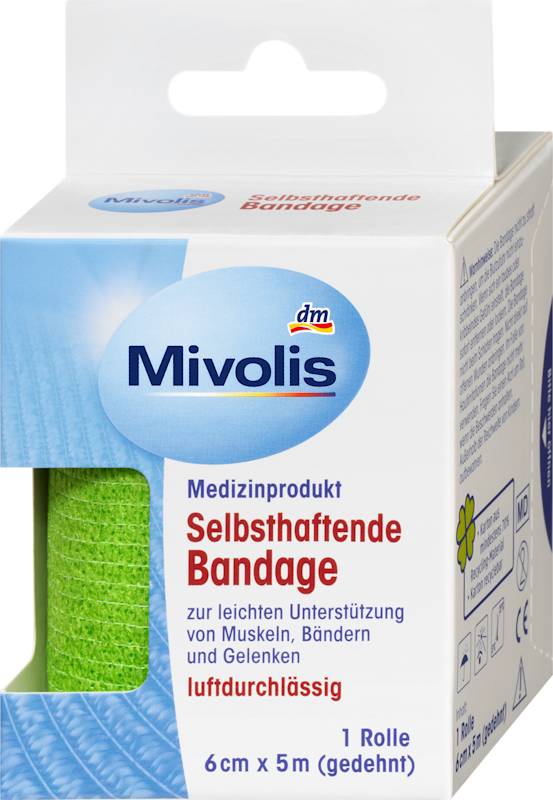 Mivolis Bandage auto-adhésif 6 cm x 5 m 1 rouleau