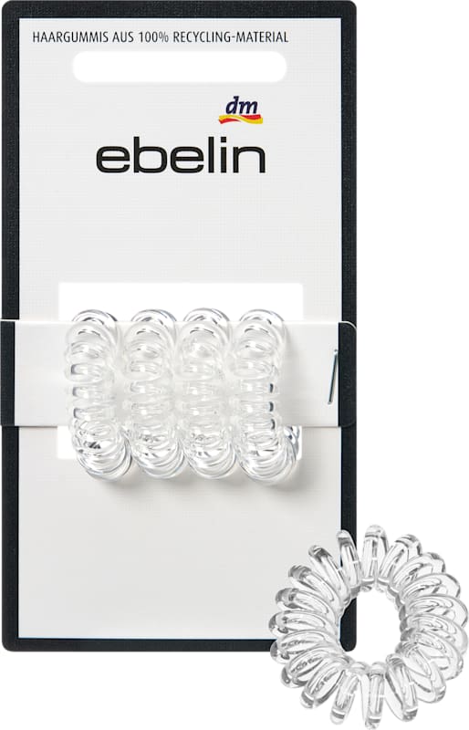 ebelin élastiques spirale mini transparents, 4 pièces