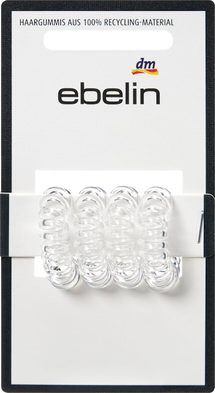 ebelin élastiques spirale mini transparents, 4 pièces