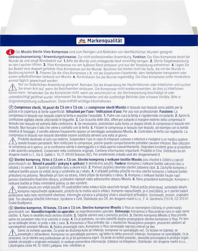 Mivolis Compresses stériles 10 pièces
