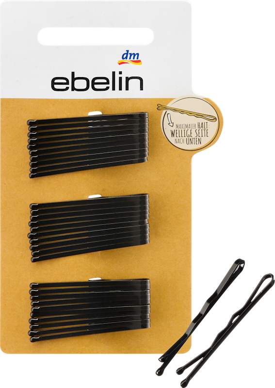 ebelin Pinces à cheveux courtes noires, 30 pièces