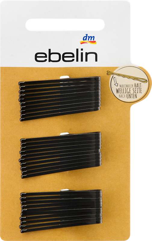 ebelin Pinces à cheveux courtes noires, 30 pièces