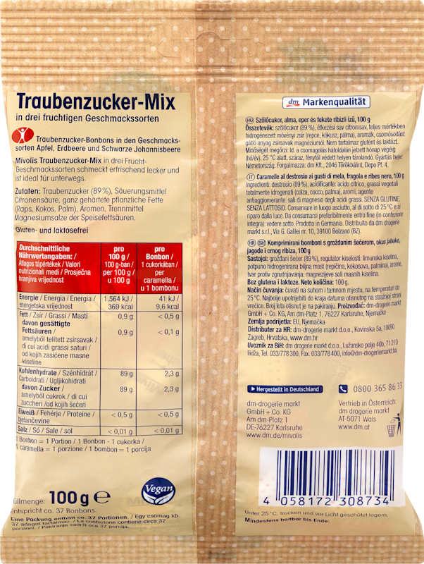 Mivolis Glucose mélange de fruits 100 g
