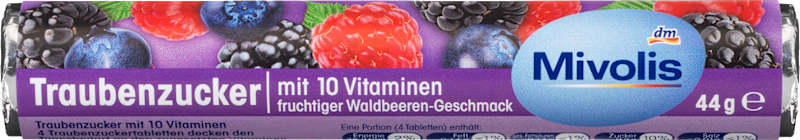 Mivolis Glucose fruits des bois 10 vitamines 44 g