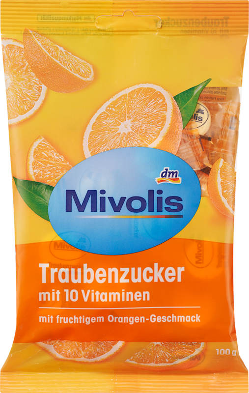 Mivolis Dextrose Orange avec 10 vitamines 100 g