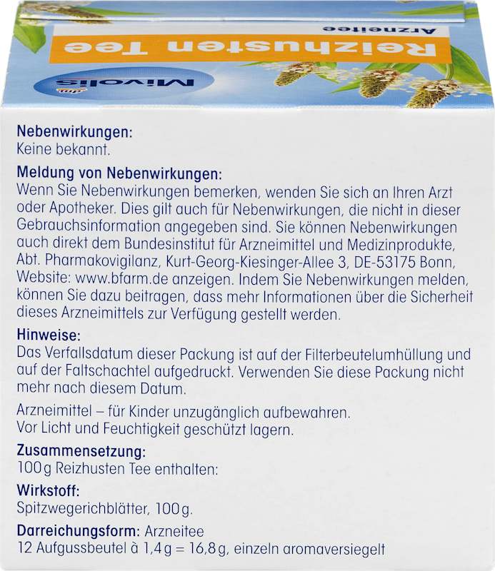 Mivolis tisane toux sèche 12 sachets 16,8 g