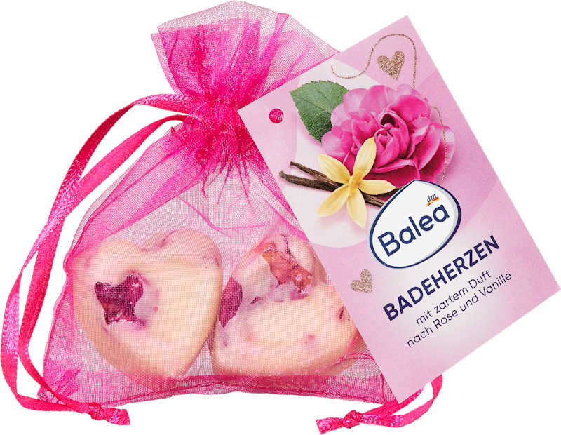 Balea Cœurs de bain rose-vanille 36 g